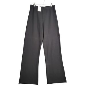 NWT LESET Black Rio Wide Leg Pull On Pants Elastic Waist High Rise SIZE LARGE